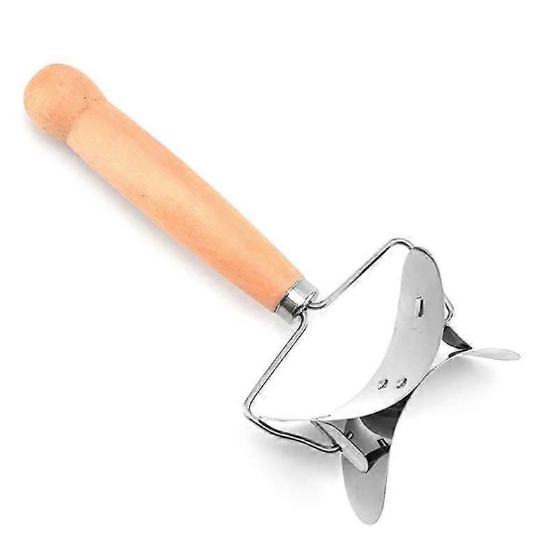 Wood Handle Stainless Dumpling Roller