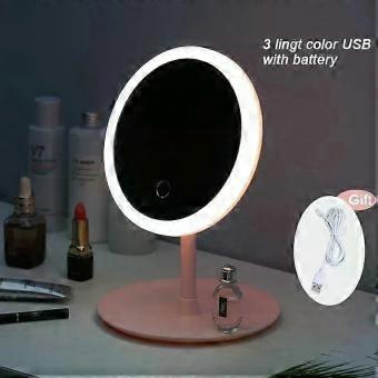 Detachable 3 Modes Makeup Mirror With Light LED Daylight Vanity Mirror Storage Base Mirror With Light Gift USB Rechargable-hzm2