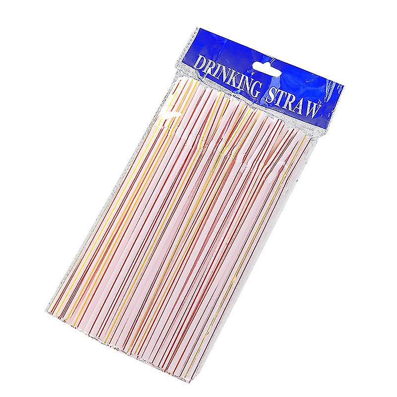 Engångsplast drickssugrör Flerfärgade randiga böjbara armbågssugrör Party Event Alike levererar färg slumpmässigt