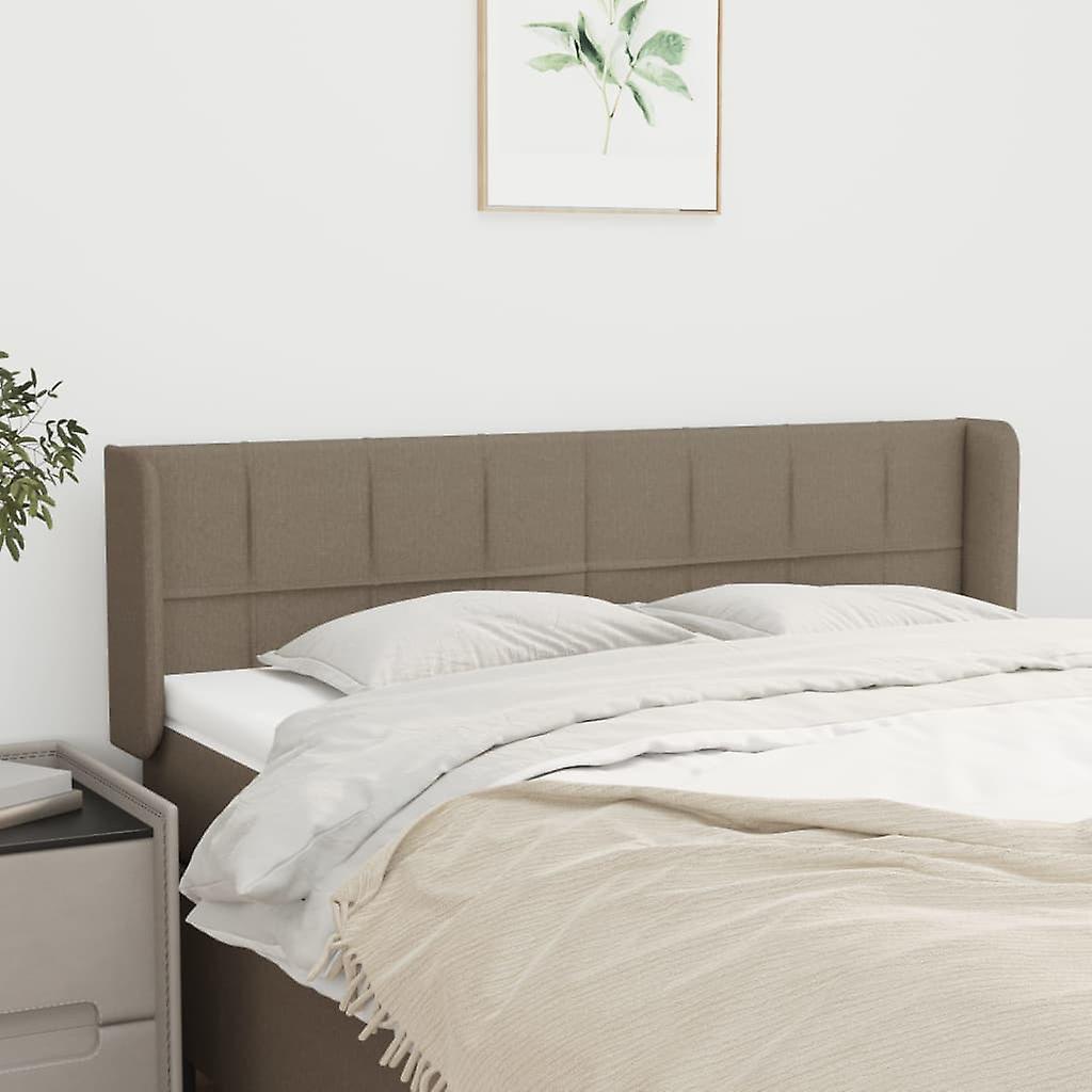 Headboard with Ears Taupe 147x16x78/88 cm Fabric