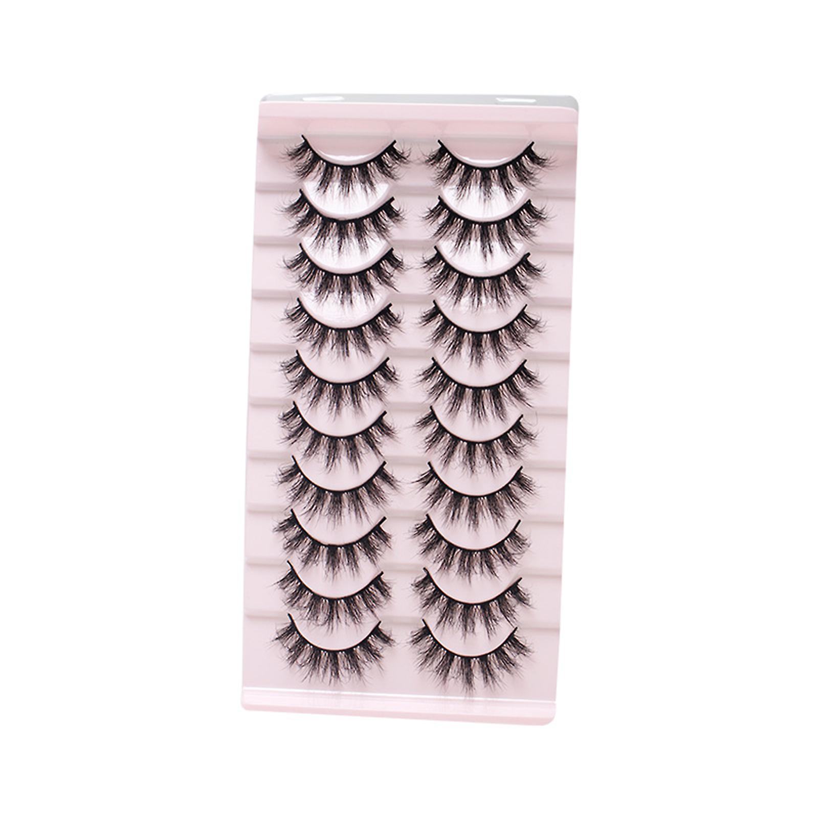10 Pairs Dense Soft Artificial Eyelashes Diy Fluffy Effect Lightweight Lashes