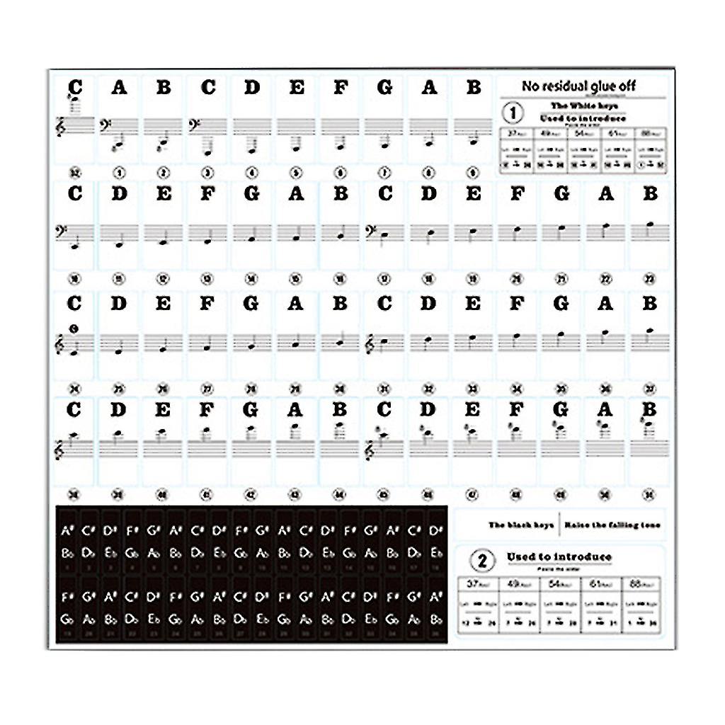 Piano Sticker Transparent Piano Keyboard Sticker  Compatible With Key Electronic Keyboard