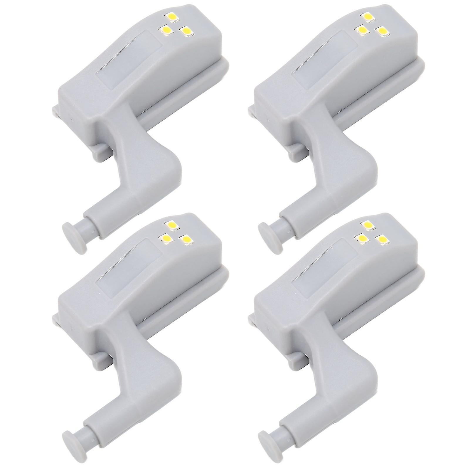 10 Sets Hinge LED Light High Brightness ABS Cabinet Hinge Light with 3 LED Lamp Beads Hinge Lights for Wardrobe CabinetWarm Light 
