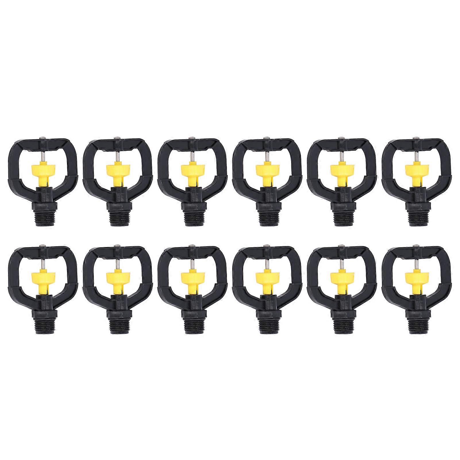 12 Pcs Plastic Rotating Sprinkler Nozzles with G1/2 Male Thread for Garden, Yard and Lawn