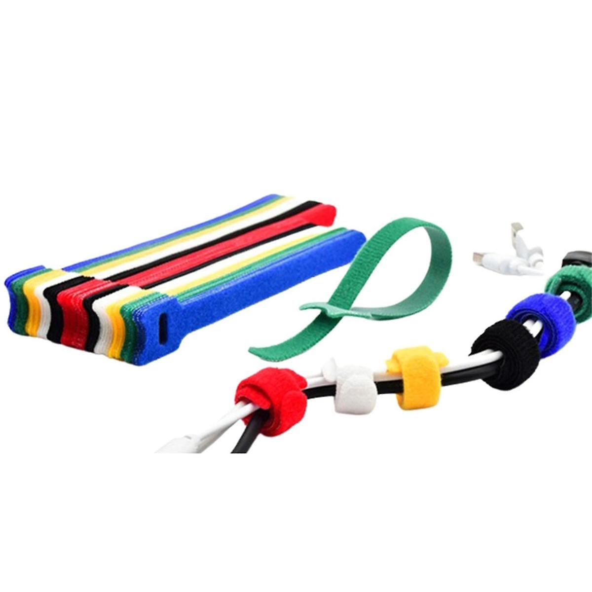 120PC Data Cables Ties Back-To-Back Strap Wires Data Cables Storage Strap Self-Adhesive Cable Strap