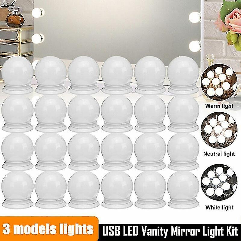Hollywood Style Led Bulbs Vanity Makeup Dressing Table Usb Mirror Lights Kit_