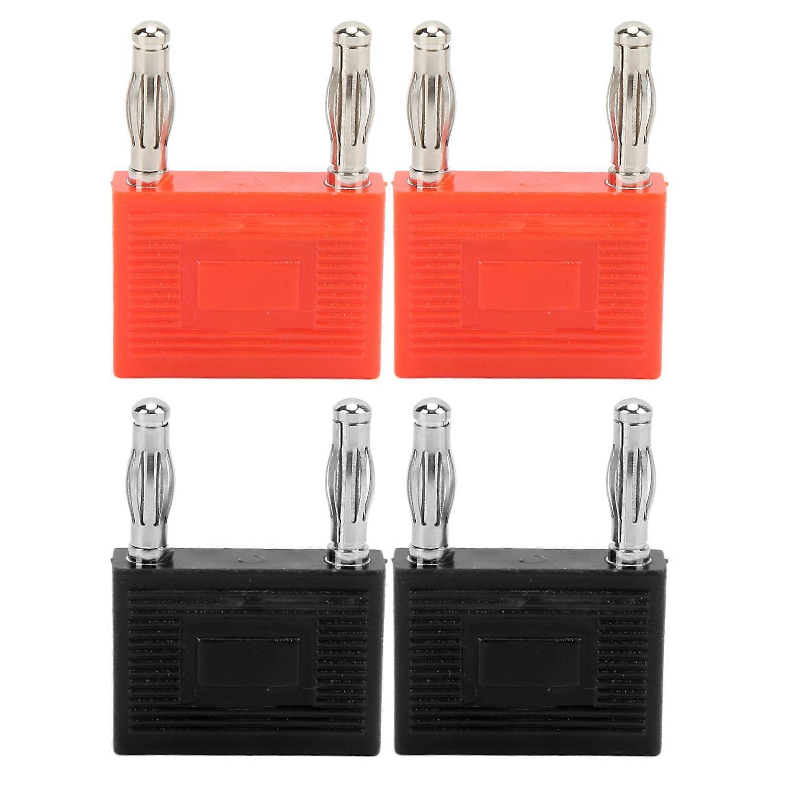 2Set 4MM Double Row Banana Connector Heat Resistant Copper Dual Banana Plug for Speaker Wires