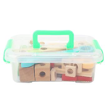 Kids Engineering Tool Set - Pretend Play Wooden Toolbox Toy, DIY Maintenance & Construction Tools for Children, Educational Wood ToyTool Kit for