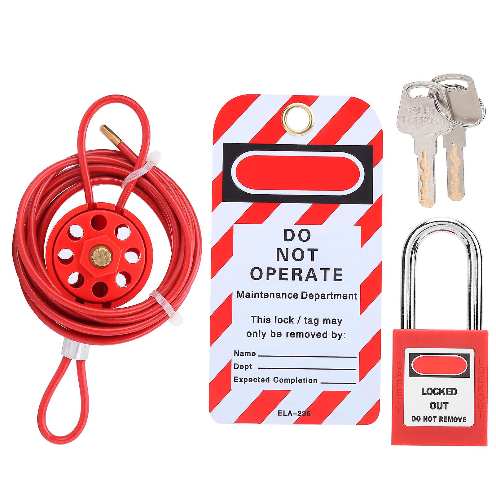 Cable Lock Kit Adjustable Insulation Universal for Valve Red Energy Isolation Security