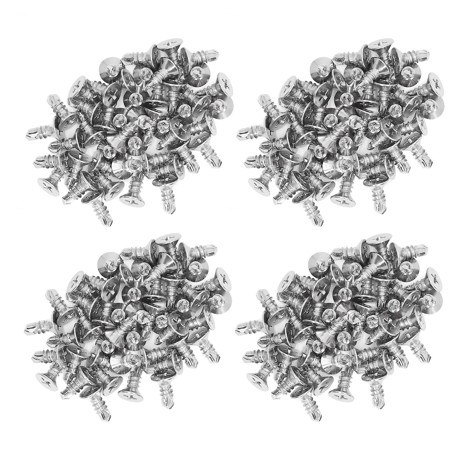 200Pcs Self Drilling Screw Countersunk Cross Stainless Steel 13mm Length Fastener Set Kit M4.2-18
