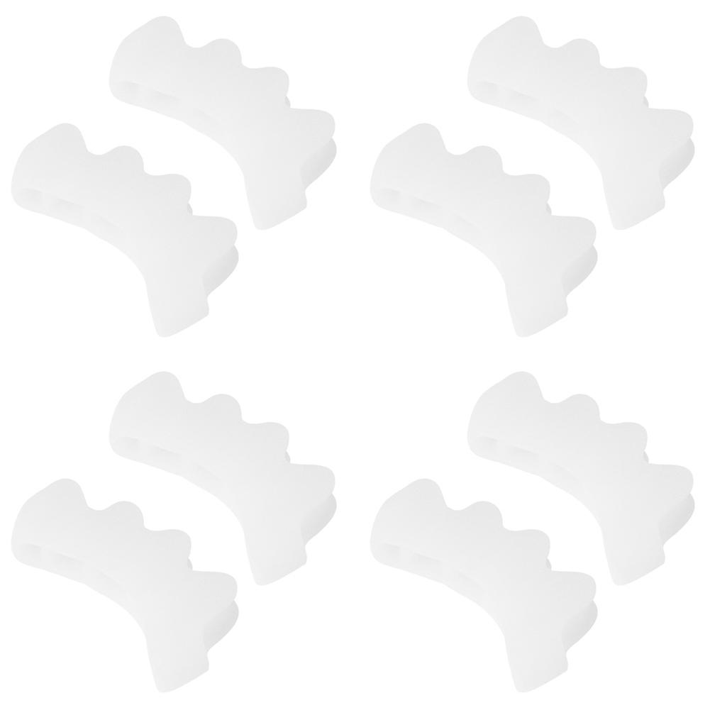 4 Pairs Bunion Toe Corrector Silica Gel 2‑Toe Seperater Correction Bunion Pain Relief Orthotics ToolWhite Average Size