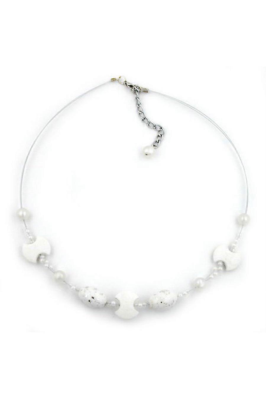 Necklace Round Antique-like White 45cm - Gl01912