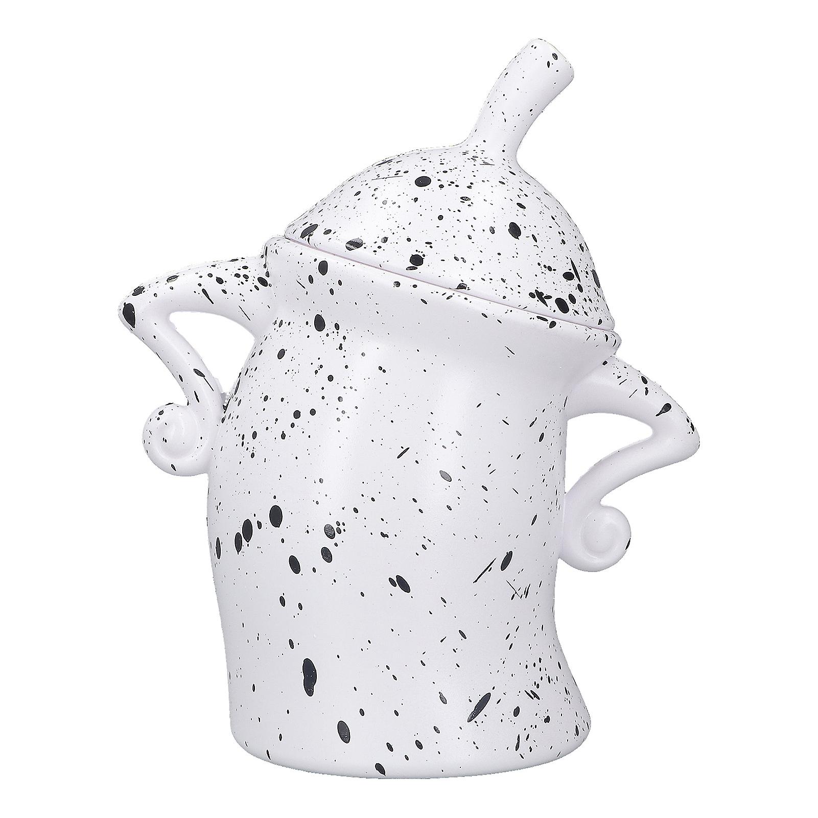 Biscuit Jar Attitude Cookie Jar with ABS Lid, Cute Food Storage Container, Ideal for Christmas Kitchen, White