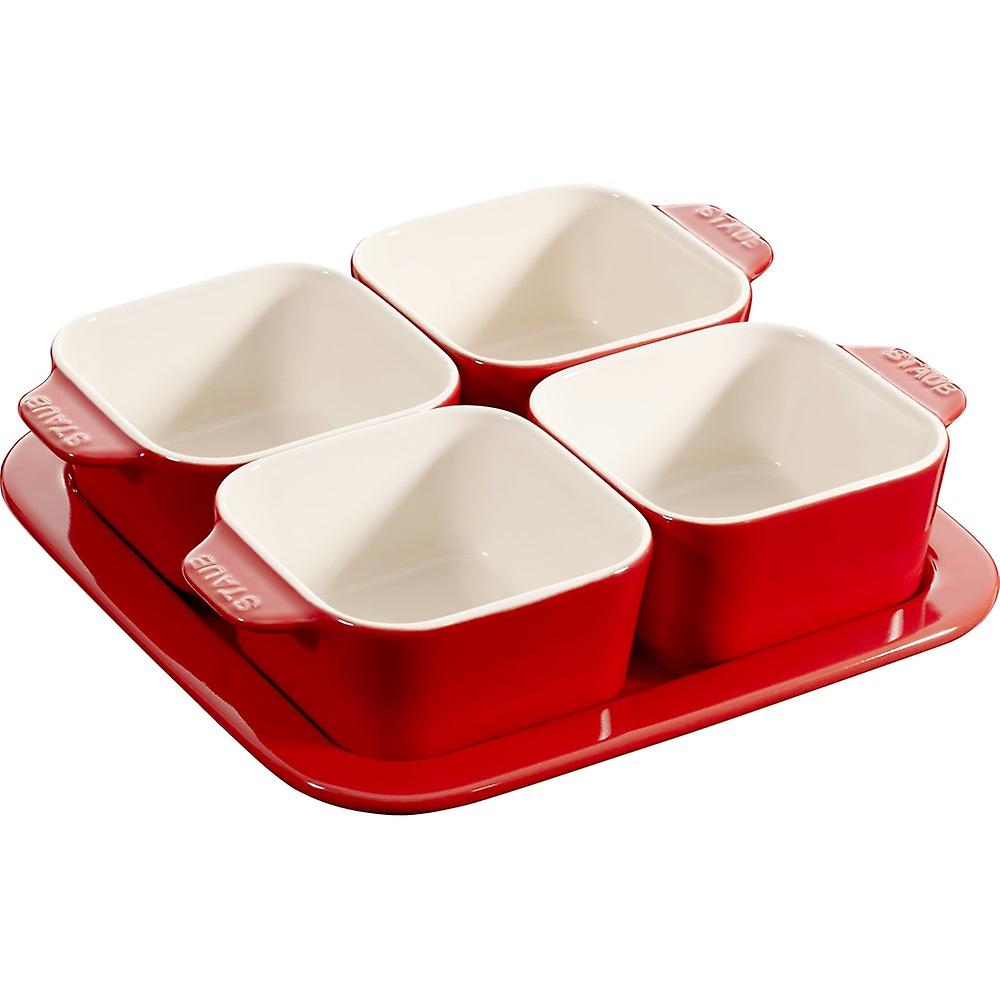 Serving 4 pcs Bowls FOR Dips And Snacks Ceramic On A Stand