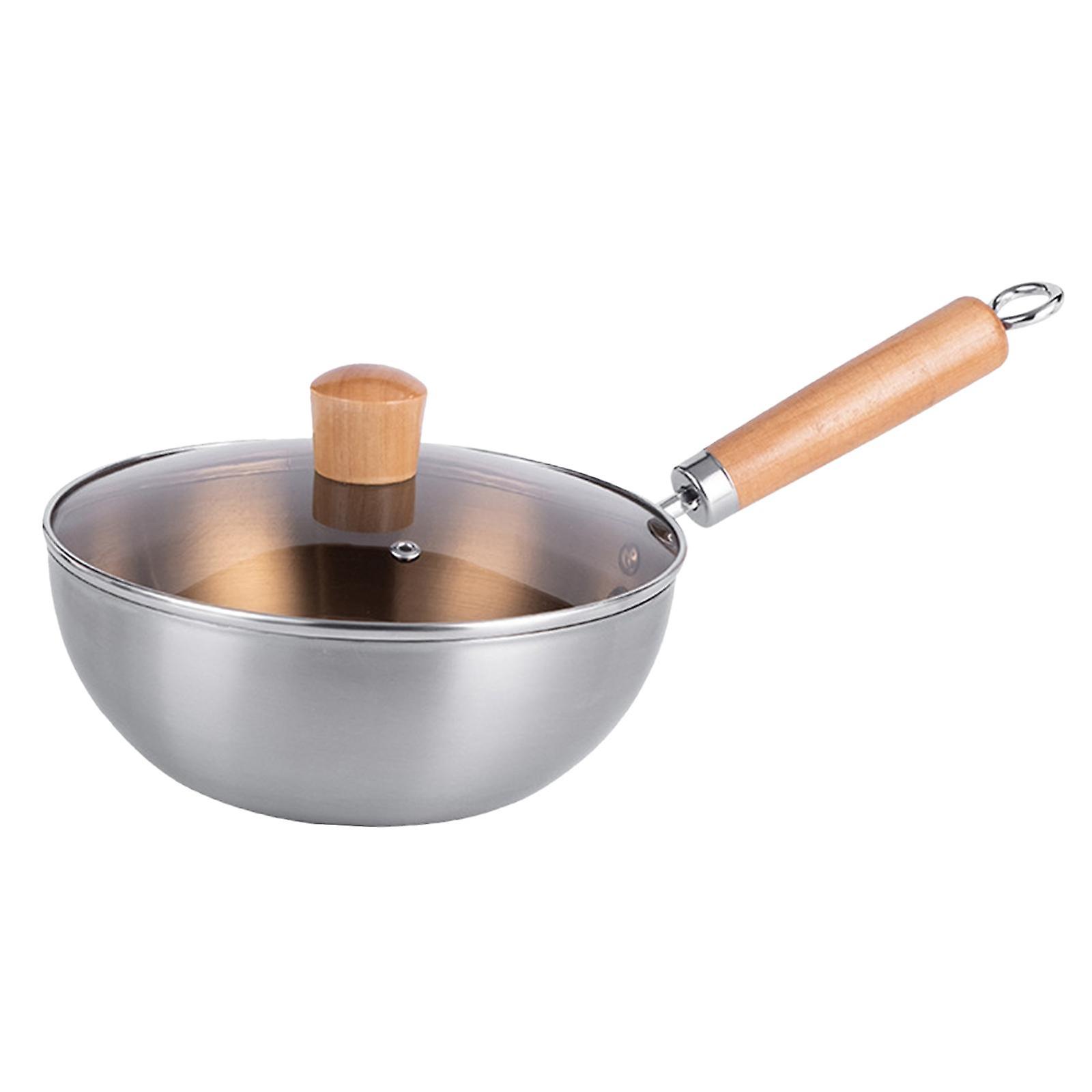 Nonstick Wok General Uncoated Wok Pan for Boiling Induction Stovetop With Lid