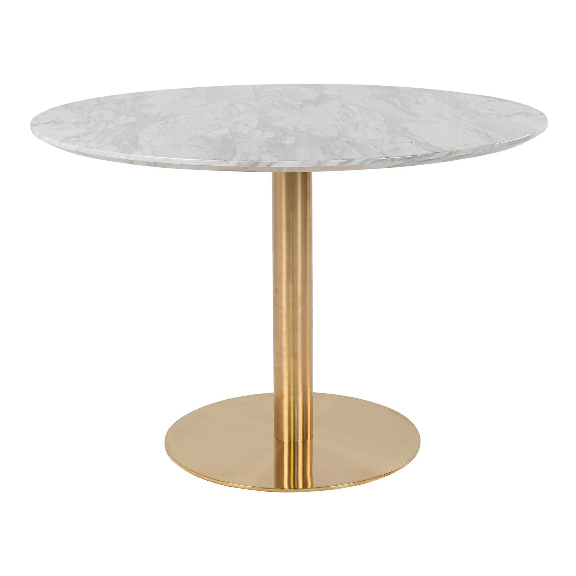 Marble and brass dining table Ø 110 x 75cm