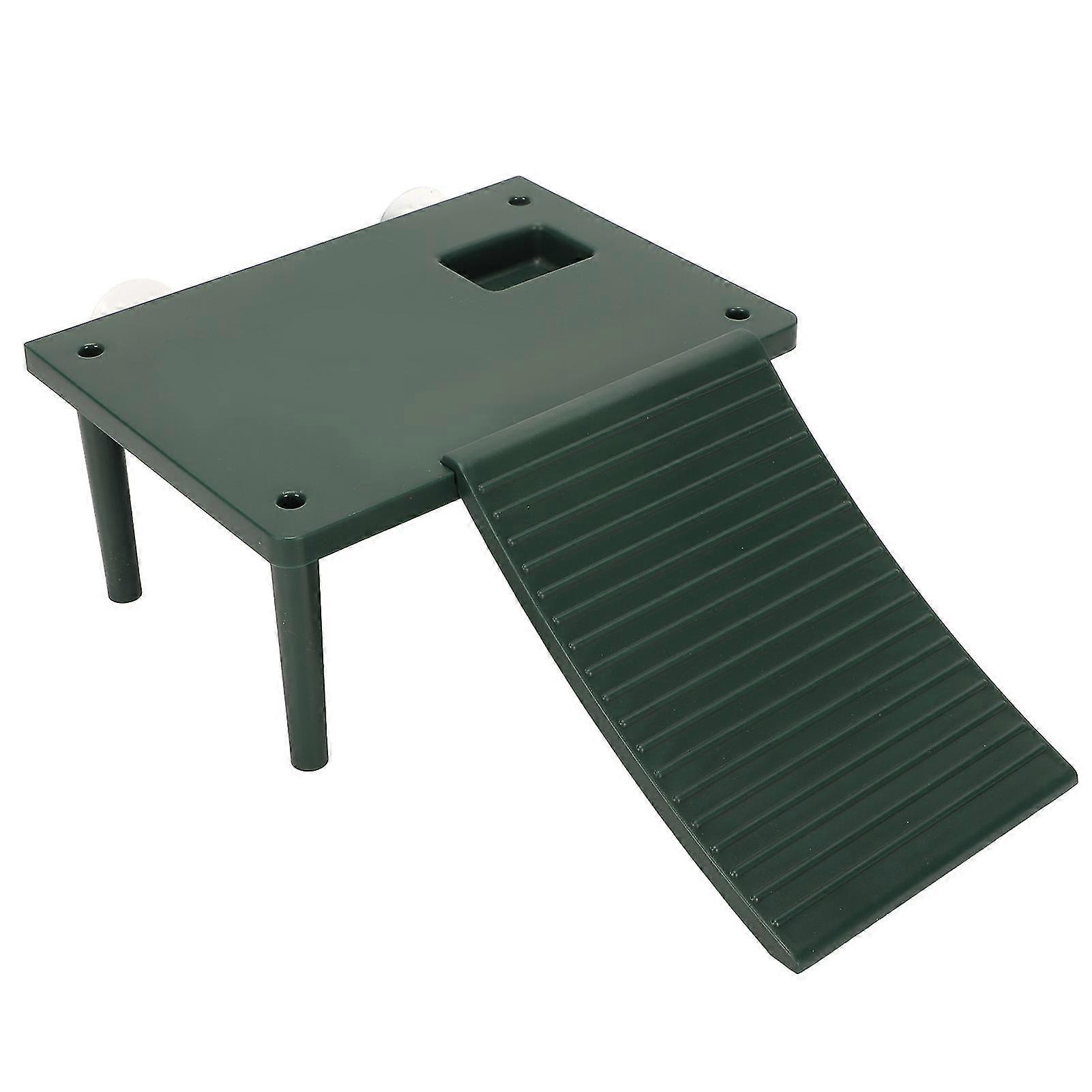 Tortoise Basking Platform with Climbing Ladder - Green