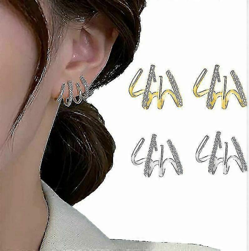 Fényes kristály karom fülbevaló mandzsetta nőknek 925 ezüst tű fül piercing csapok