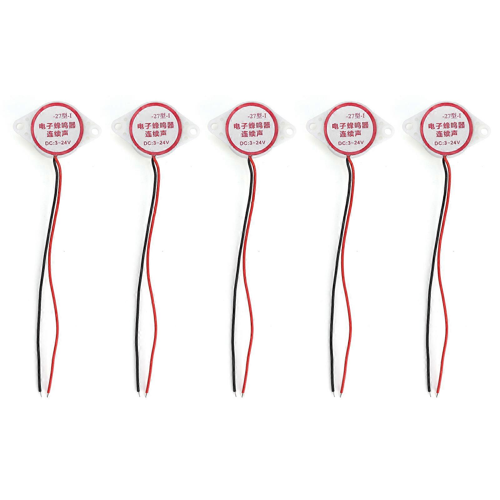 5 stuks alarmzoemer continue piep piëzo actieve HighDecibel Signaal sirene 95dB DC324V (wit)