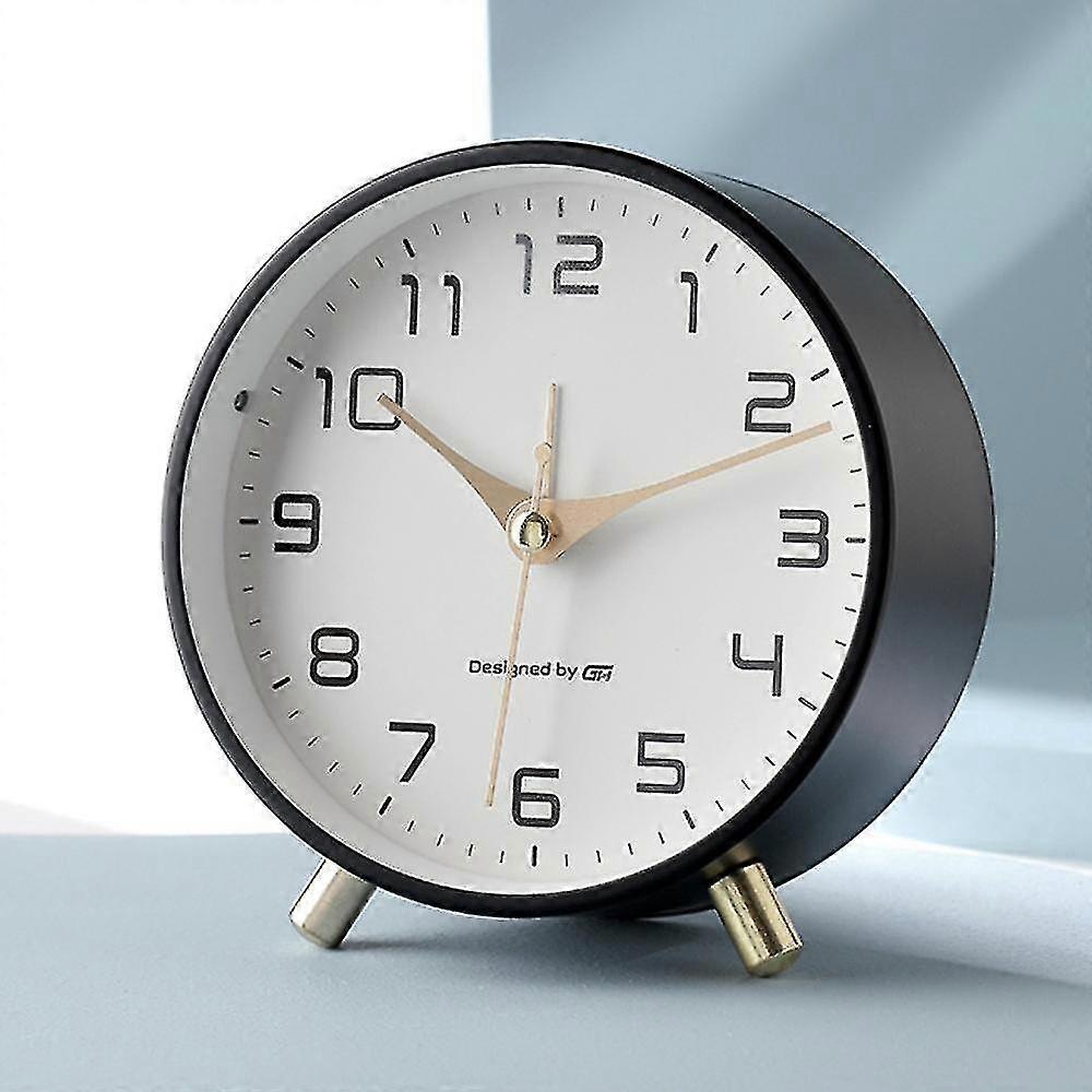 New Nordic Light Luxury Alarm Clock Mute Student Frosted Metal Desk Clock Net Red Simple Clock