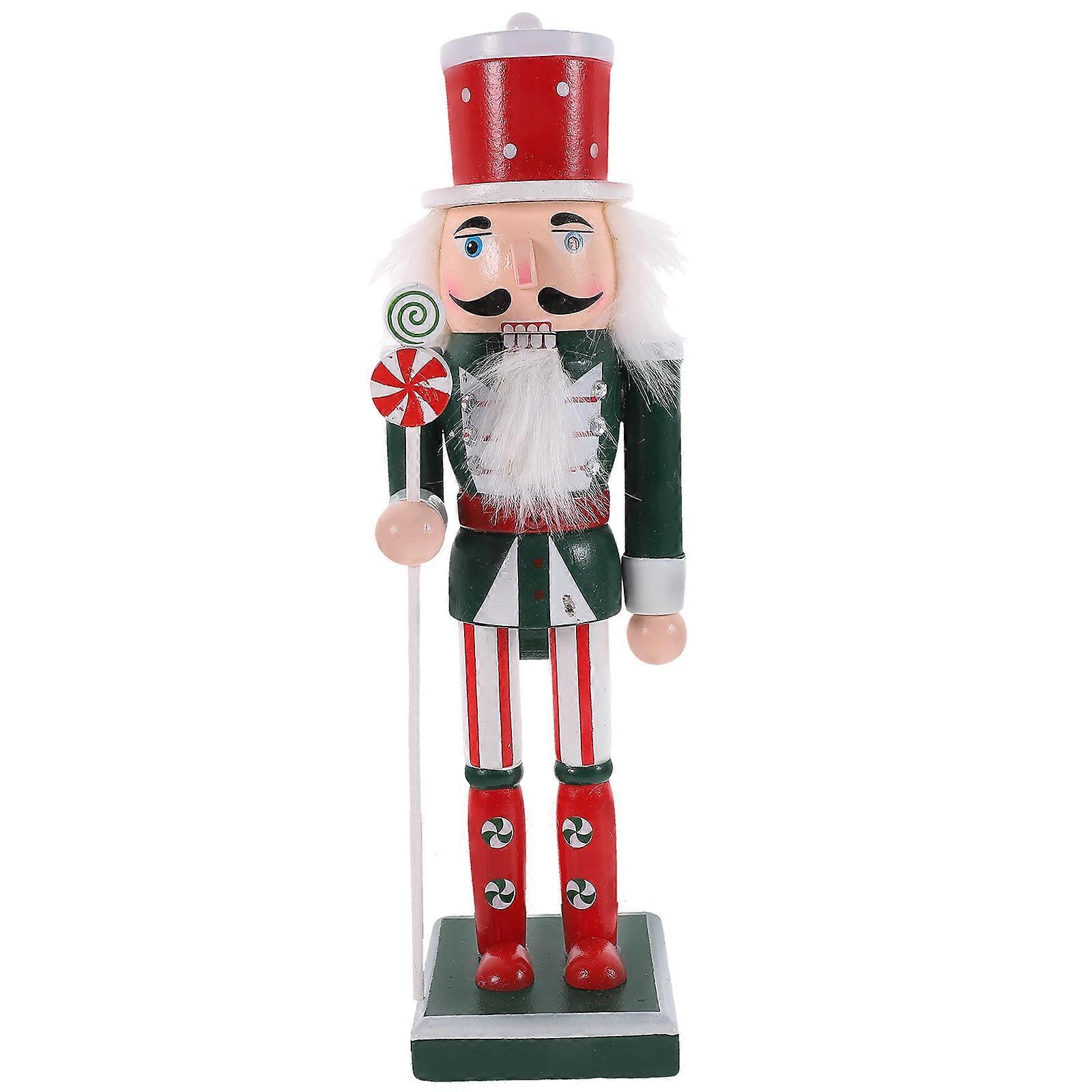 Christmas Nutcracker Decoration Wood Nutcracker Figure Xmas Party Table Centerpiece