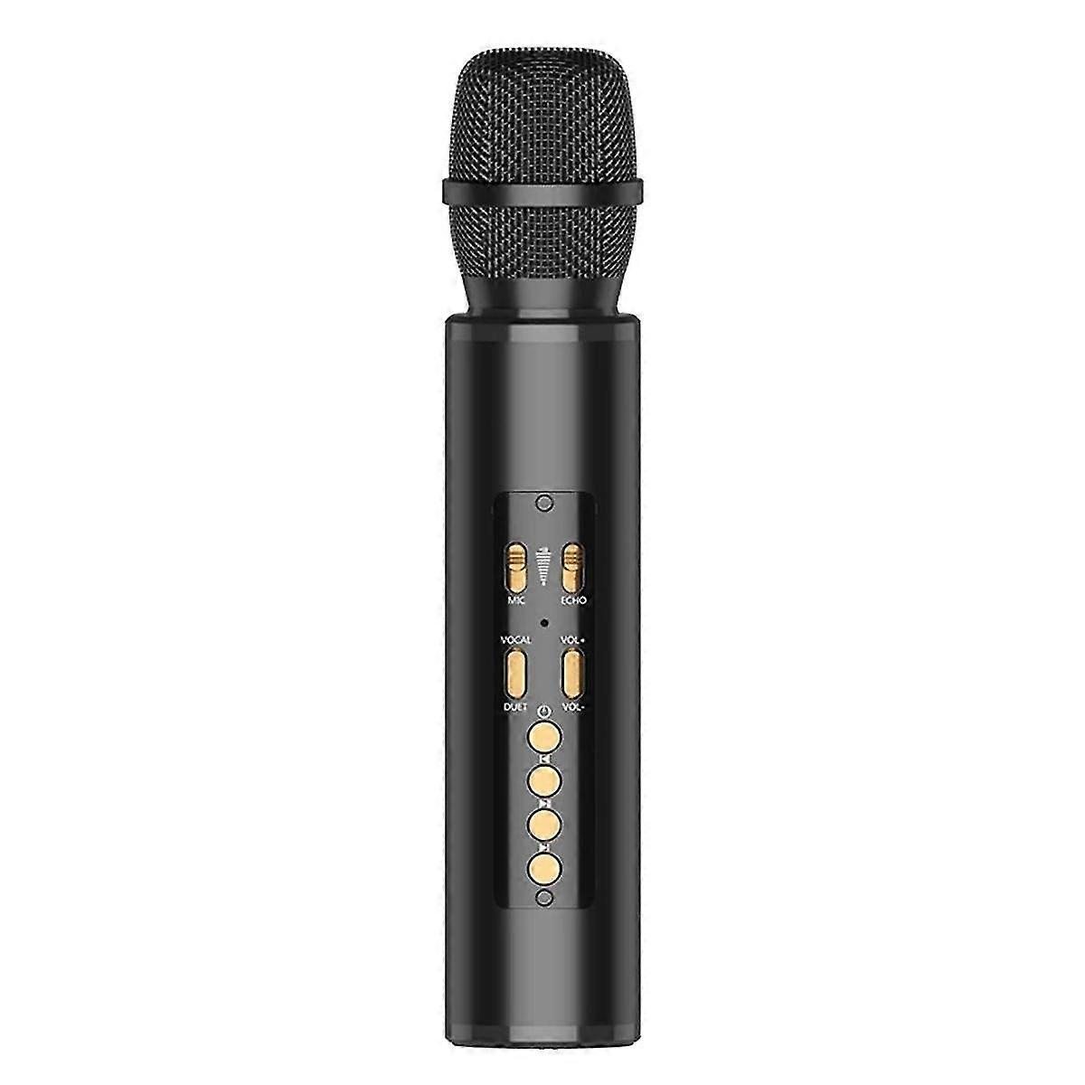 Tws Wireless With Bluetooth Speaker Home Party Performance Singing Microphone For Kids-black