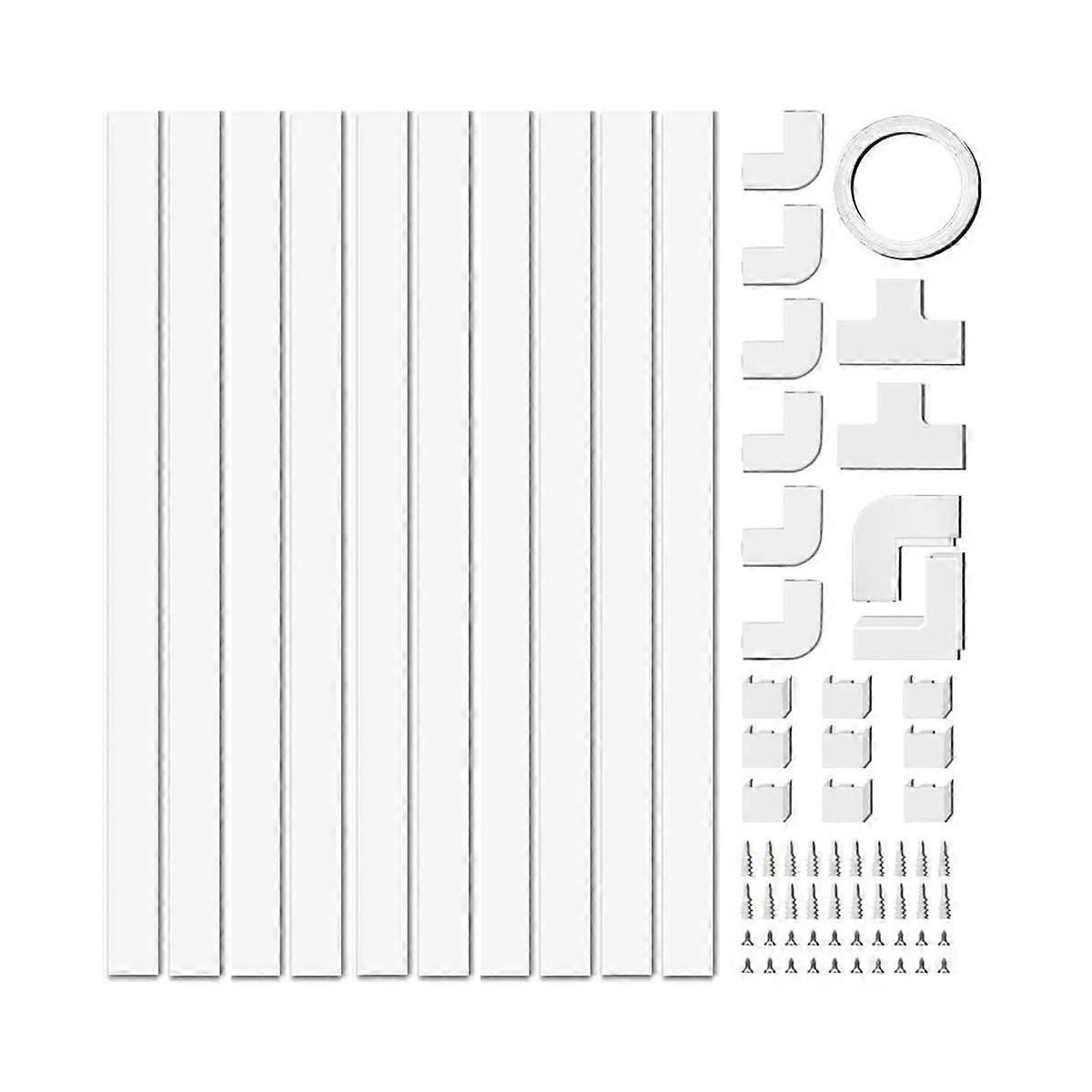 4M Electrical Cable Trunking,Cable Concealer on Wall for One Cord,Paintable PVC ,Cable Trunking 10P