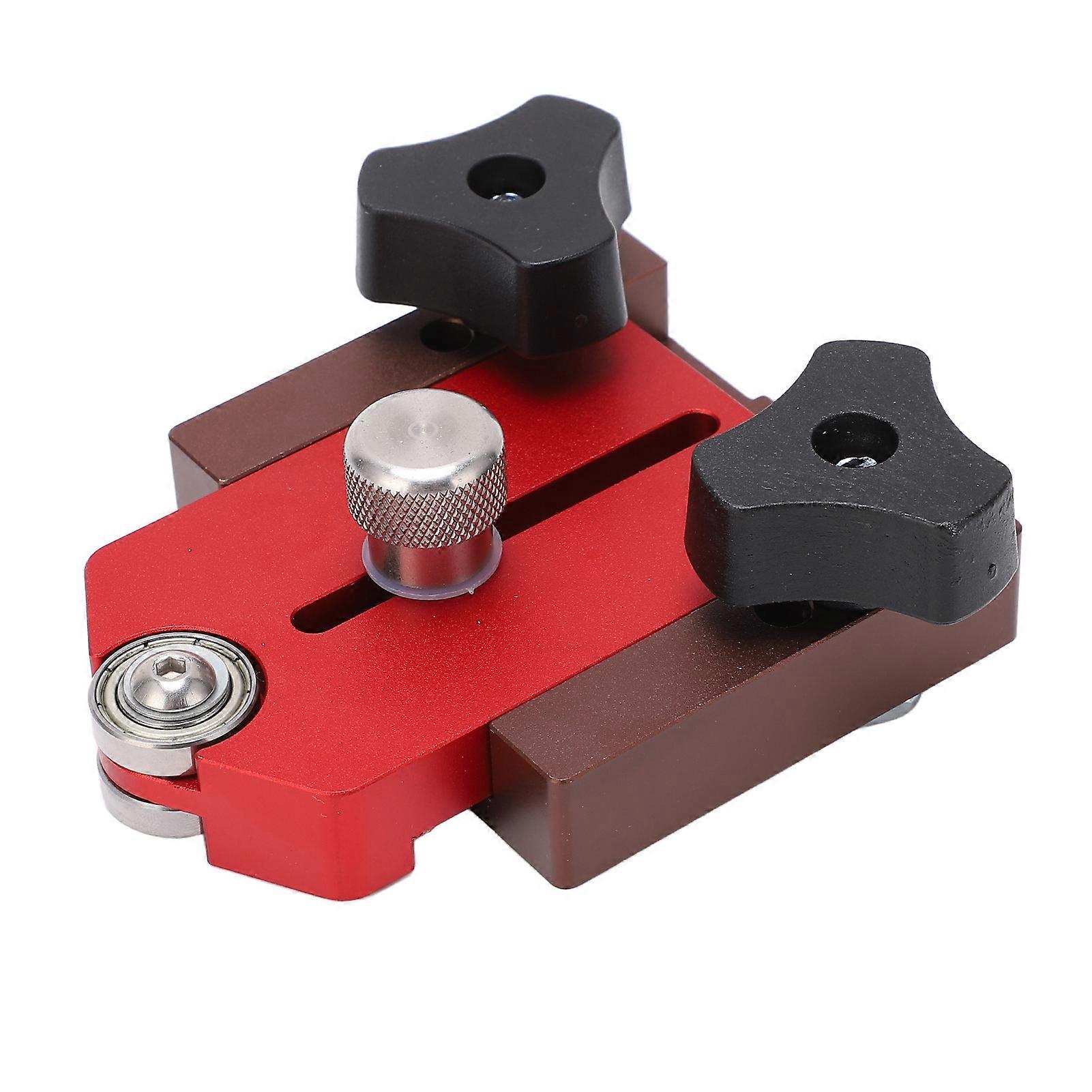Table Saw Pushing Limit Backer Red Black Aluminum Alloy Portable Table Saw Cutting Limiter for Woodworking
