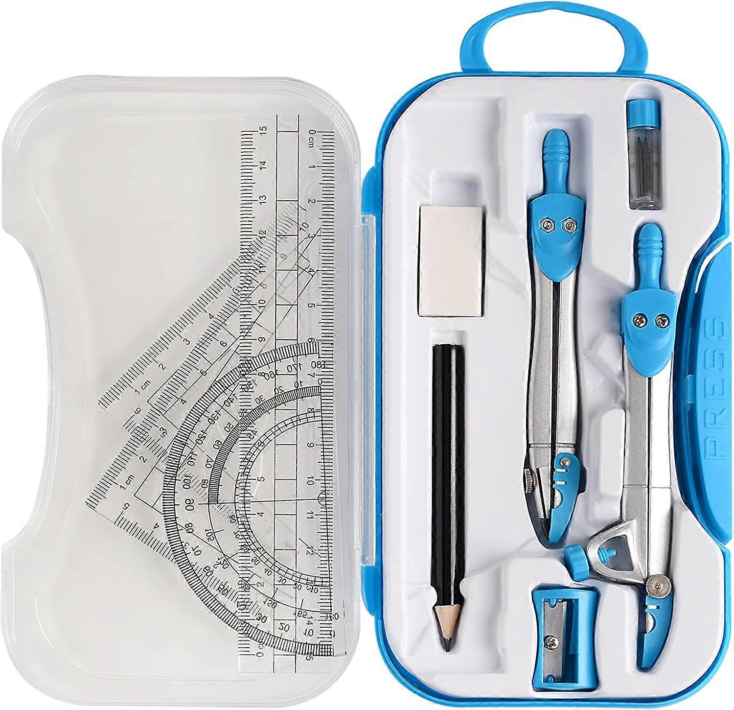 Mathematics teaching aids ruler triangle drawing tool 20X10X2.4cm (blue)