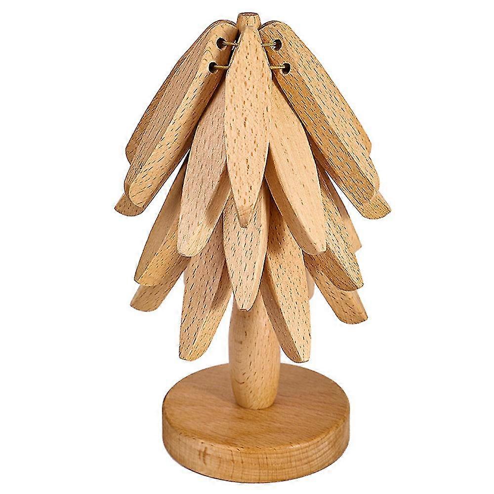 Wooden Trivets for Hot Dishes Tree Shape Trivet Set Coaster for Teapot Pots