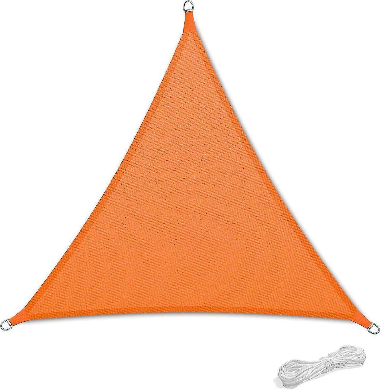 3x3x3m impermeabile resistente tettuccio parasole 90% protezione uv con corda libera triangolare arancione