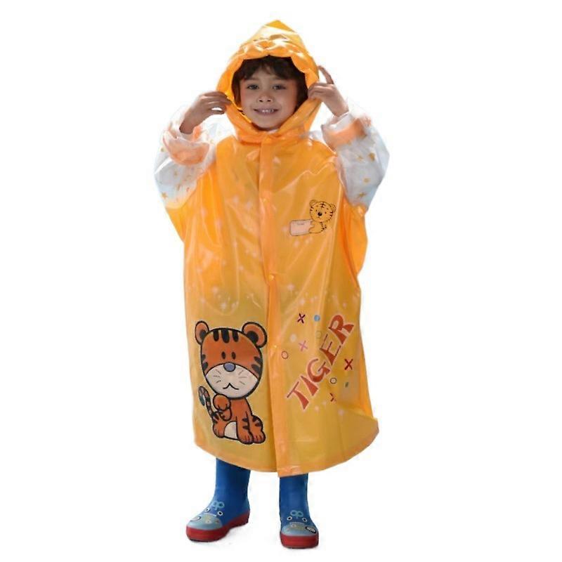 pvc cartoon inflatable raincoat with schoolbag for boys and girls