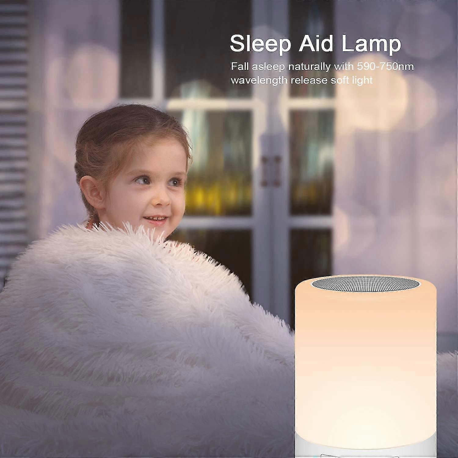 Bedside Lamp With Bluetooth Speaker, Touch Sensor Night Light Bedside Lamp With Alarm Clock / Fm / T