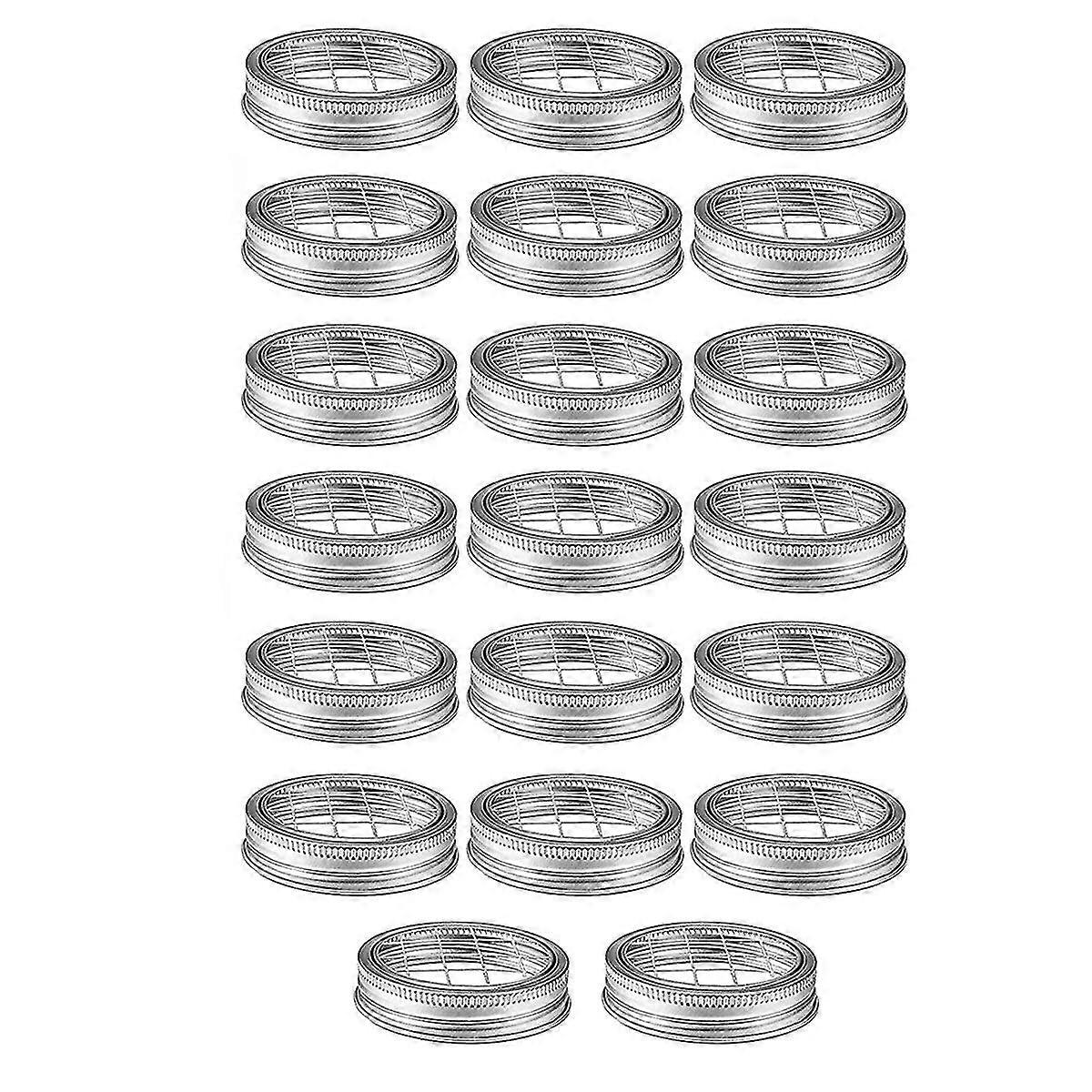 20 Pcs Flower Jar Lid Flower Lid Embedded Mesh Flower Cover Flower Inserted Into Lid Regular Mouth Jar