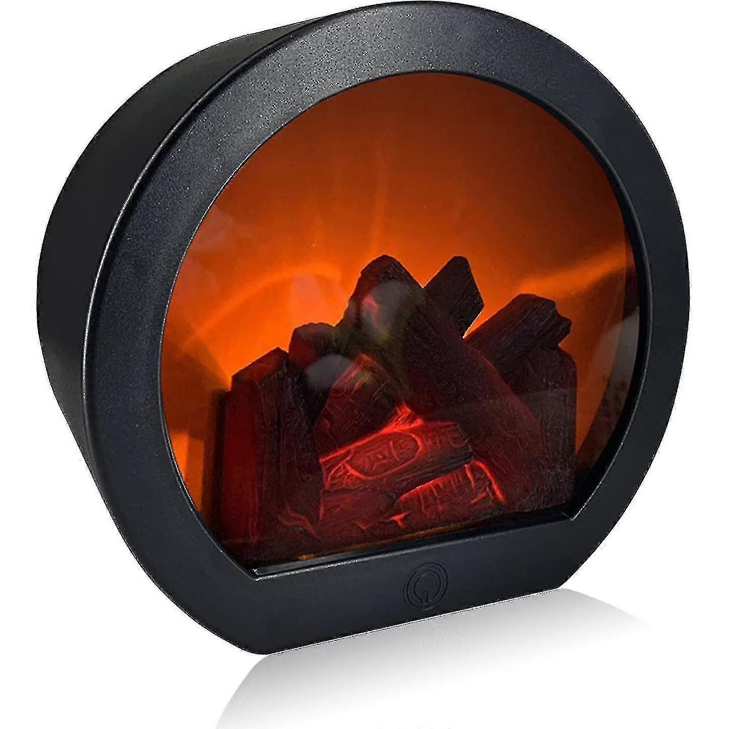 Flickering Led Simulated Flame Fireplace Decorative Lantern
