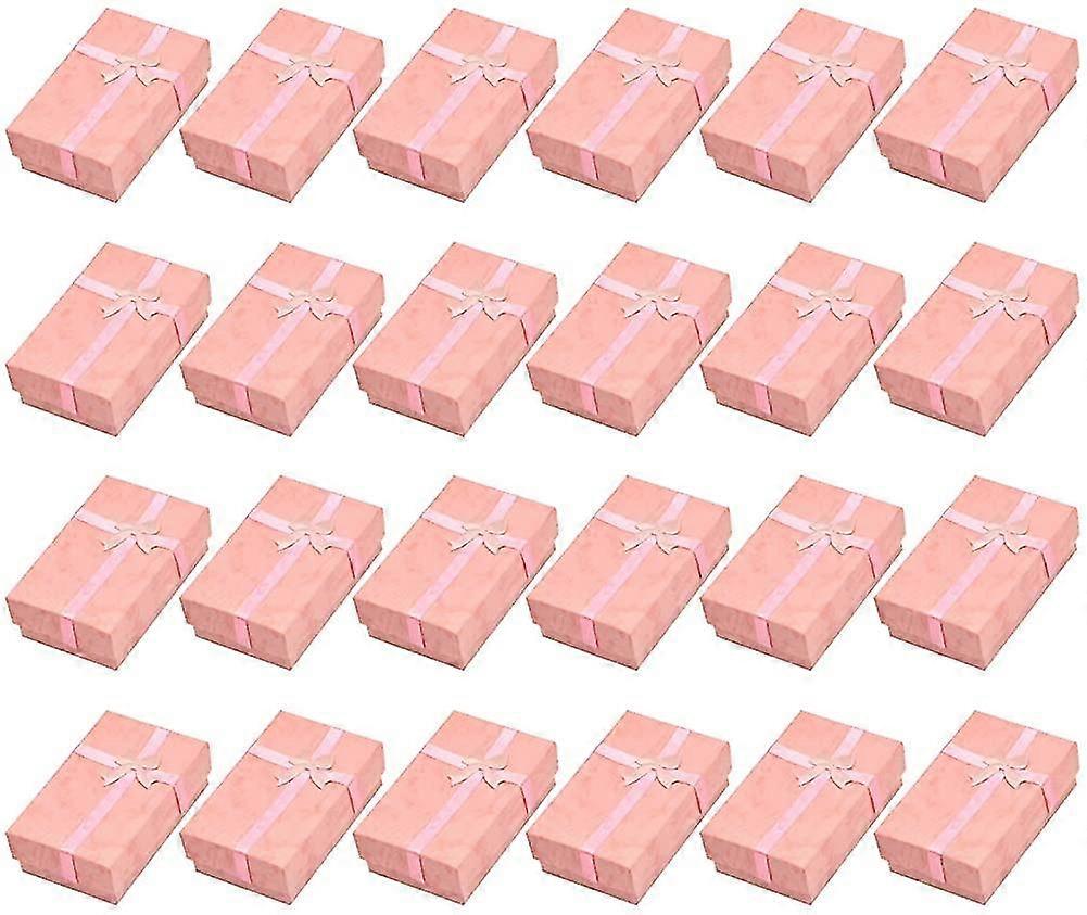 24 Pack Jewelry Gifts Boxes, Small Paper Gift Boxes With Bow-knot, Rectangular