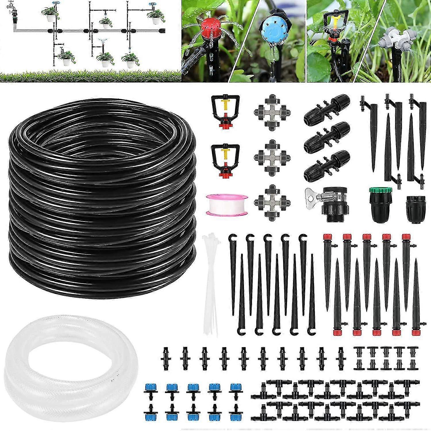 Garden Irrigation System 98.42ft/30m Drip Irrigation Automatic Micro Irrigation Kits