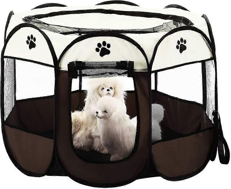 Foldable Pet Tent 8-panel Mesh House Puppy Playpen Kennel For Dog Cat Rabbit