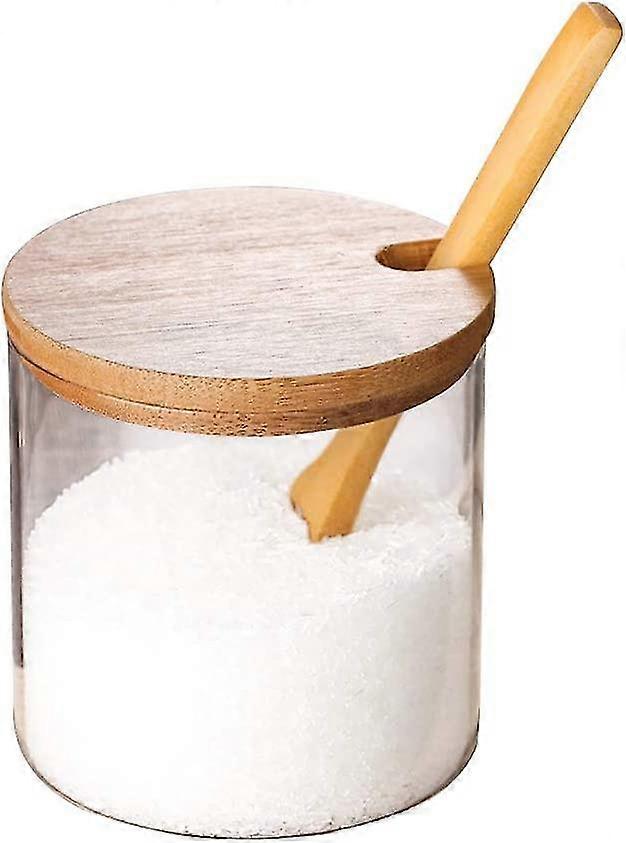 Bestonzon Spice Glass Spice Can Sugar Can With Lid And Spoon For Herbs And Spices