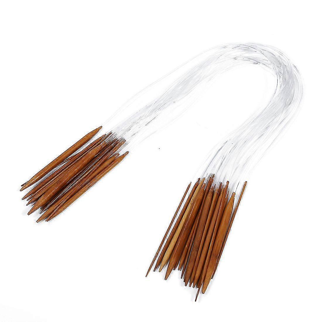 Ostart 18 Pairs 32'' (80cm) Circular Carbonized Bamboo Knitting Kits Needles Set (2.0mm - 10.0mm)