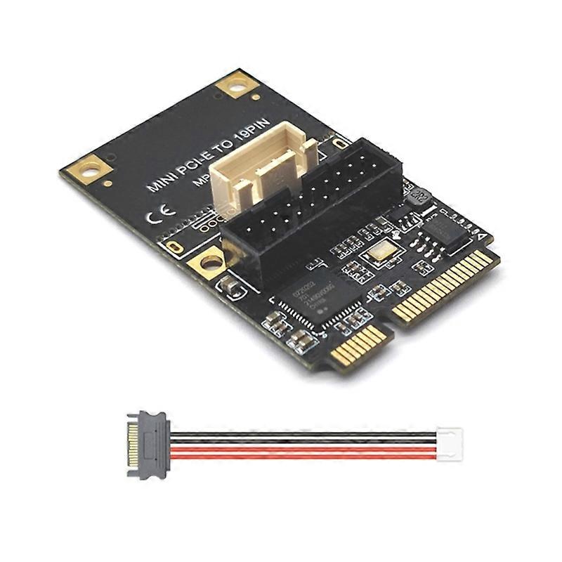 بطاقة توسعة صغيرة PCIE إلى 19 سنا USB3.0 5 جيجابت في الثانية تدعم نصف الارتفاع