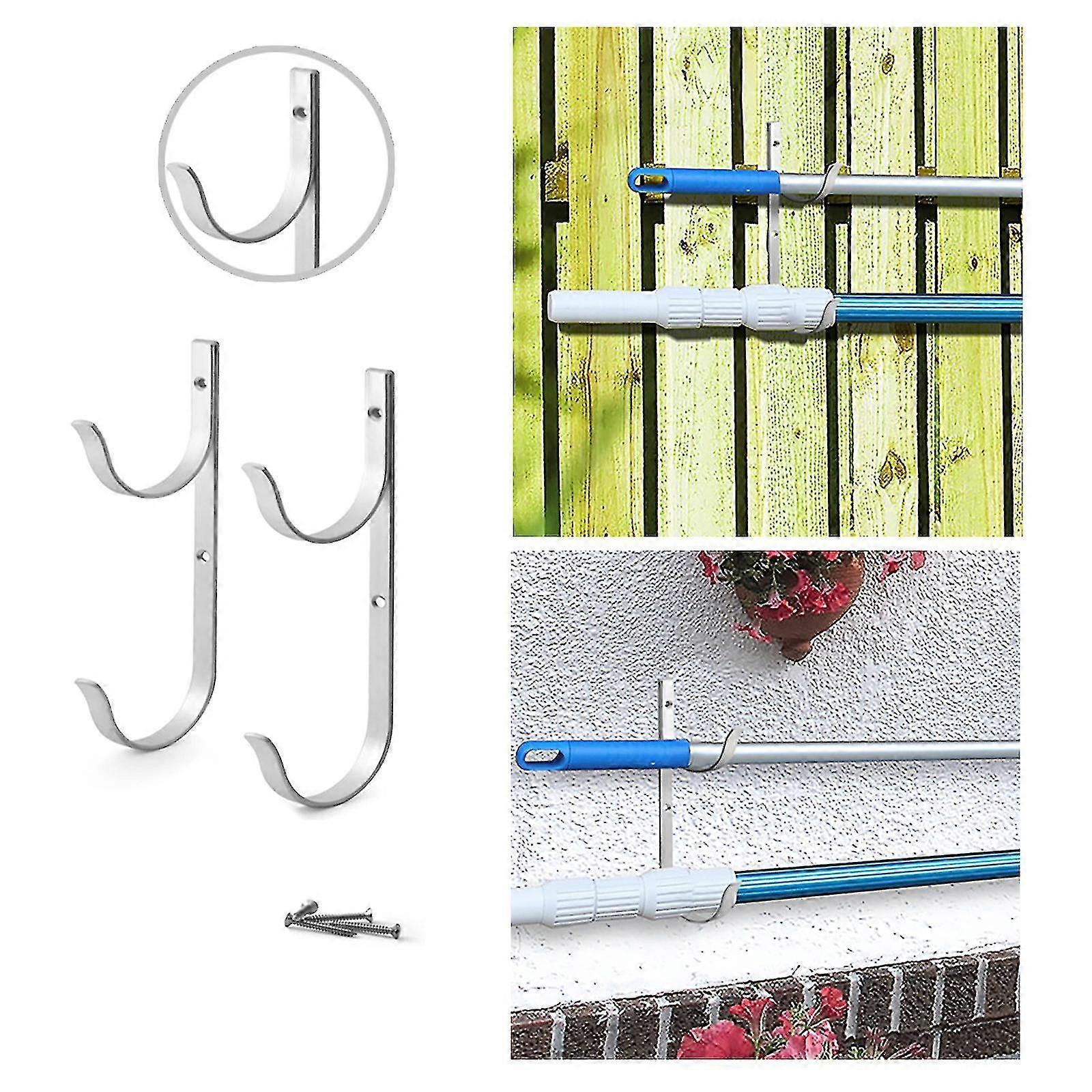 2pc Pool Rod Hanger Aluminum Bracket Group,ideal Hook For Telescopic Rod And Net