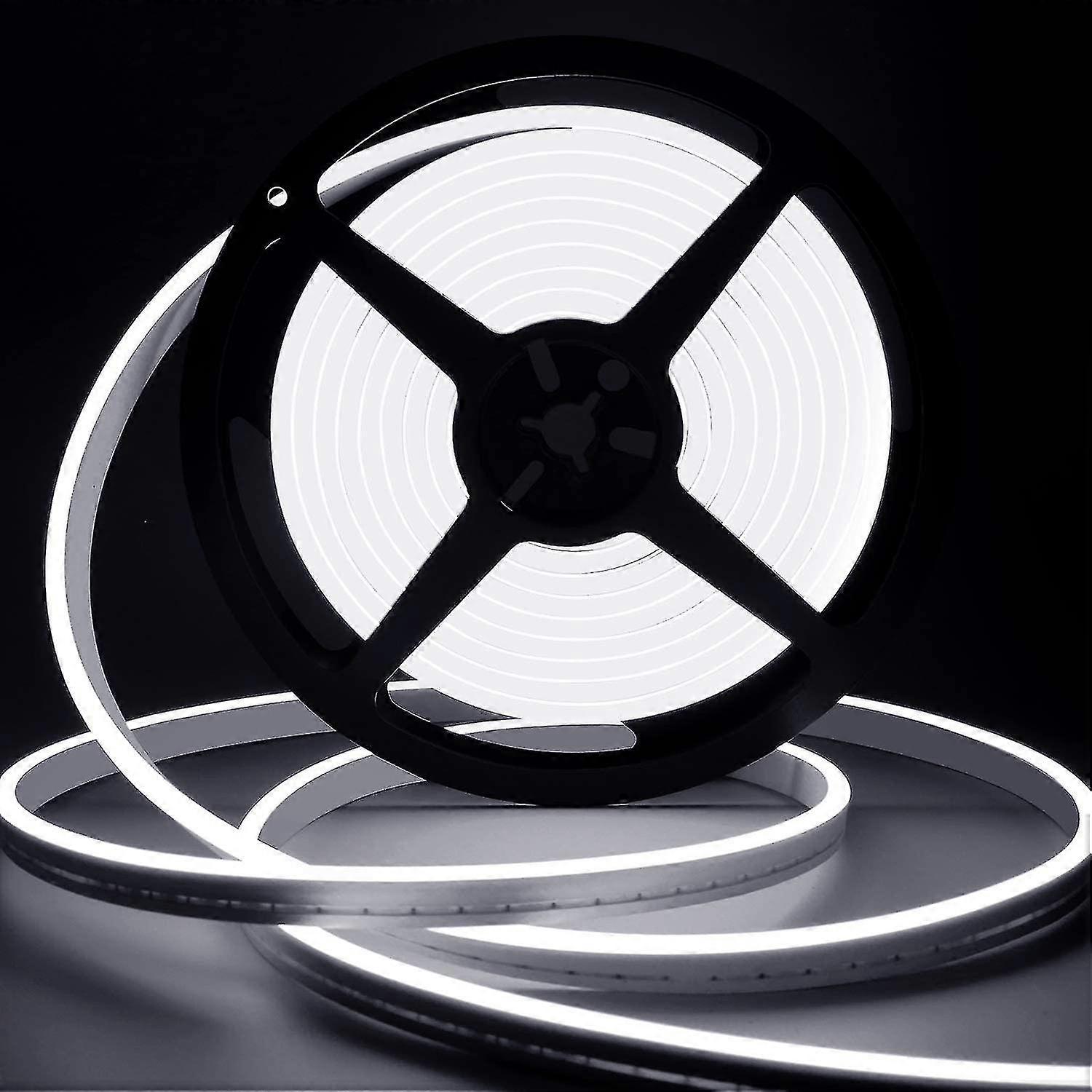 Led Strip Ice Blue, 12v Dimmable Neon Led Strips, 5m Waterproof 3000k Led Light Strip, Silicone Diy Flexible Light Strip With Power Supply And Control