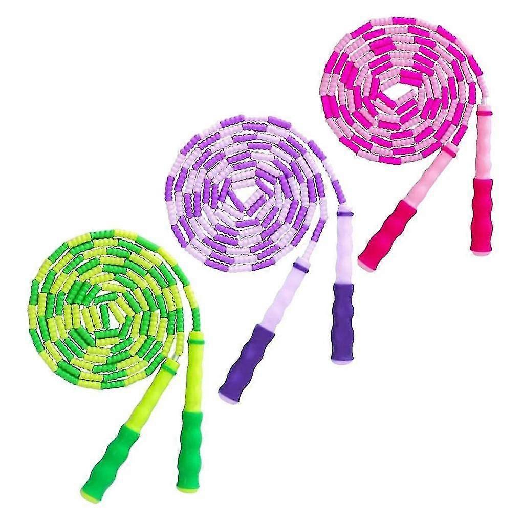 3pcs Jump Rope For Kids,soft Beaded Jump Ropes,adjustable Skipping Rope, Segmented Rope, Training 9