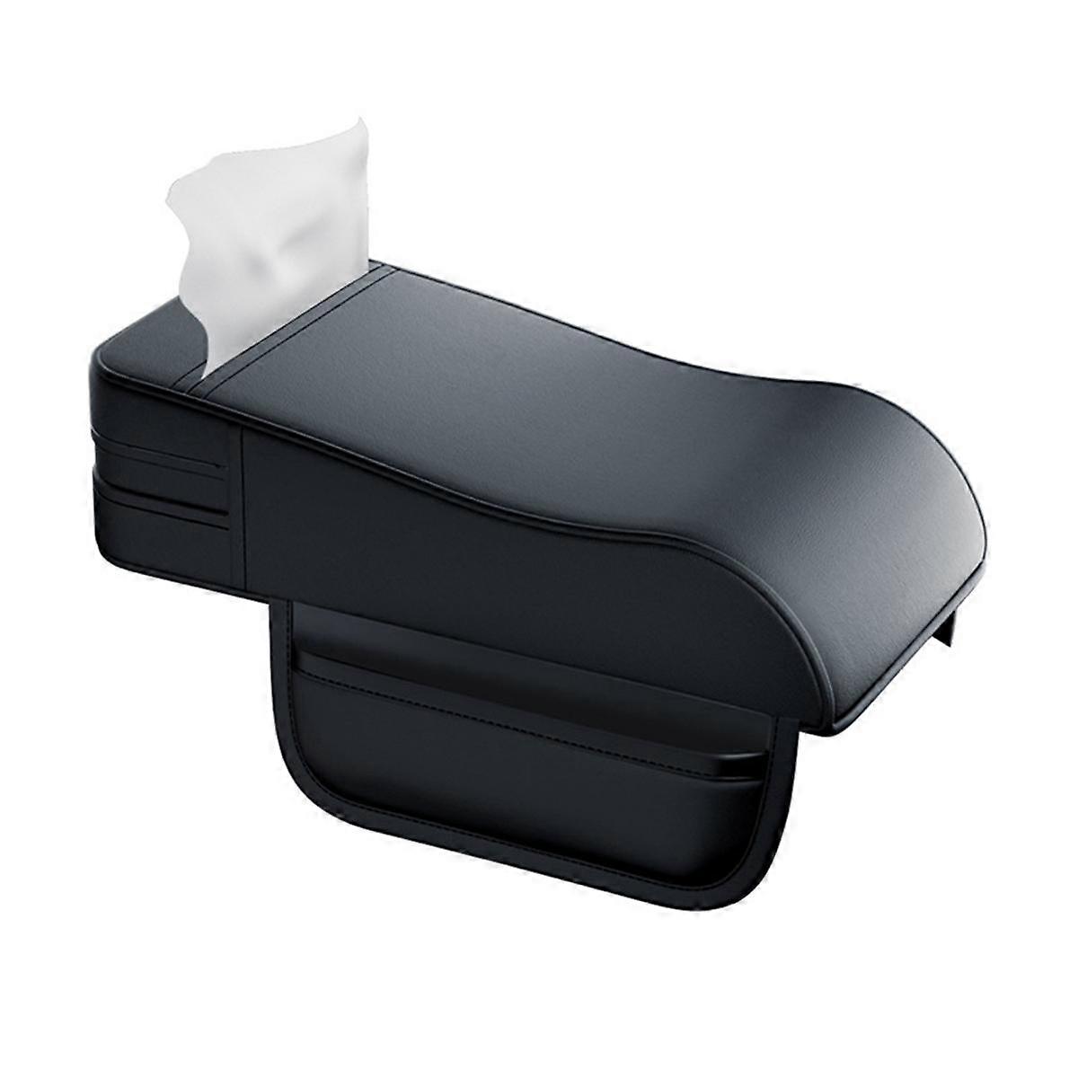Car Armrest Box Height Pad Universal Central Elbow Rest Support Leather Auto Armrest Cover with Tis