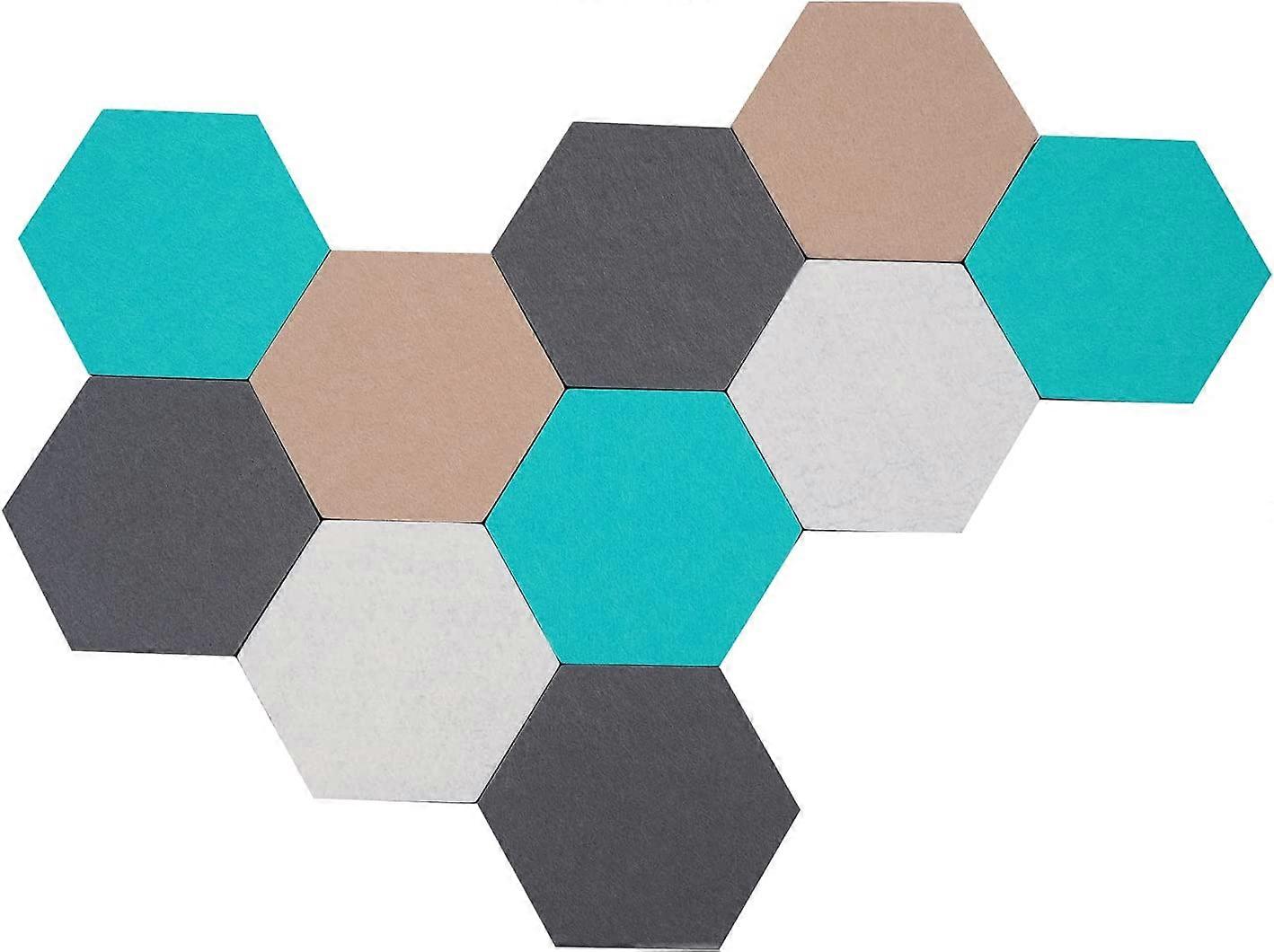 10 stuks Hex Felt Cork Display Tafel DIY Zelfklevende Tegels Pin Board