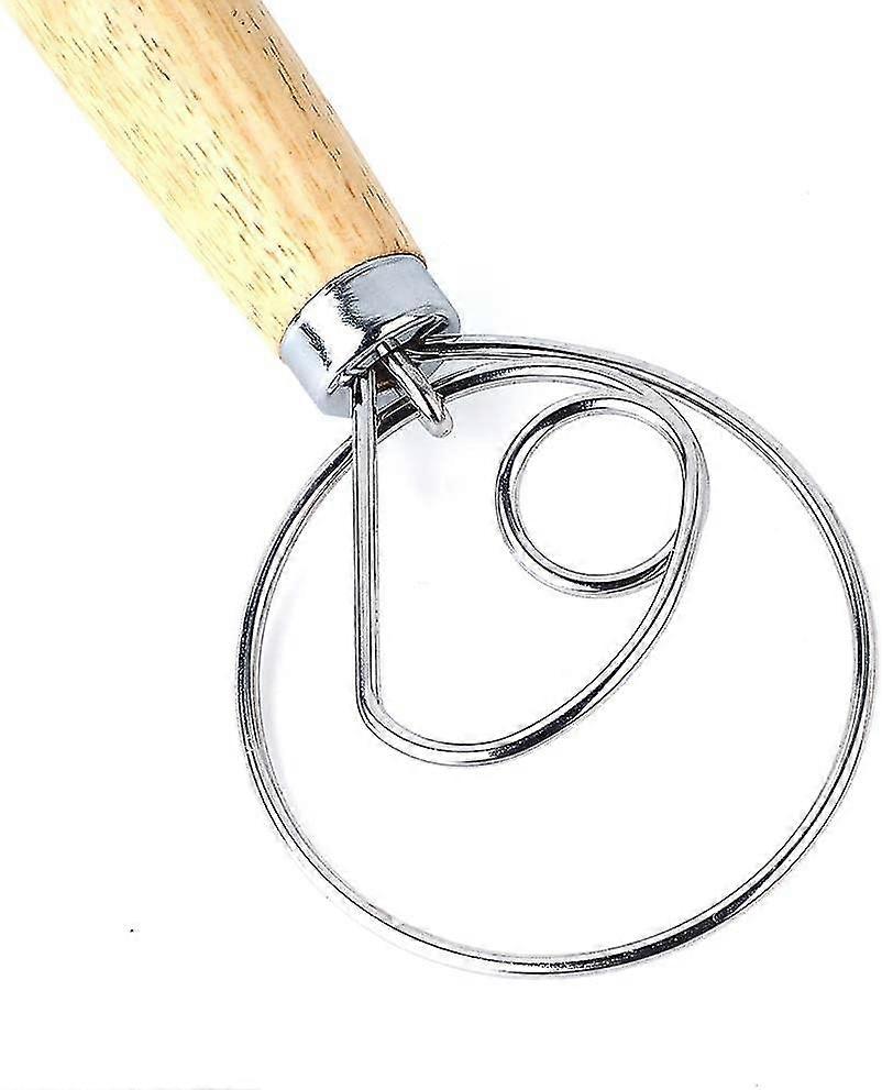 Bread Dough Whisk - Professional Grade Danish Dough Whisk, Mixer, Egg Beater, Wooden Handle Whisk Accessories Tool For Kitchen