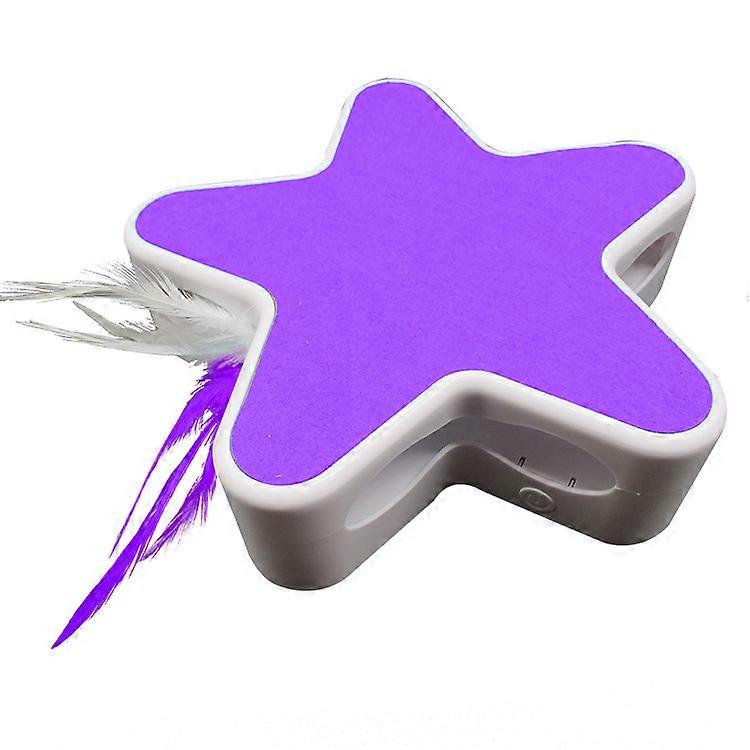 Interactive Cat Toy, Pentagram Box Electronic Cat Toy With Rotating Feather Teaser Multi-color optional