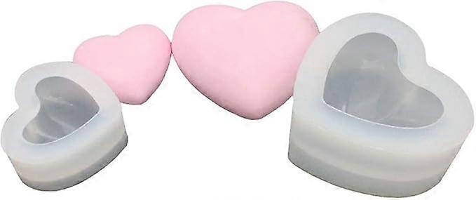 2Ps 3D Heart Silicone Molds for Epoxy Resin Small Mirror Heart Shape Smooth and Full Crafts Crystal Resin Molds Handmade Heart DIY Jewelry Making Tool