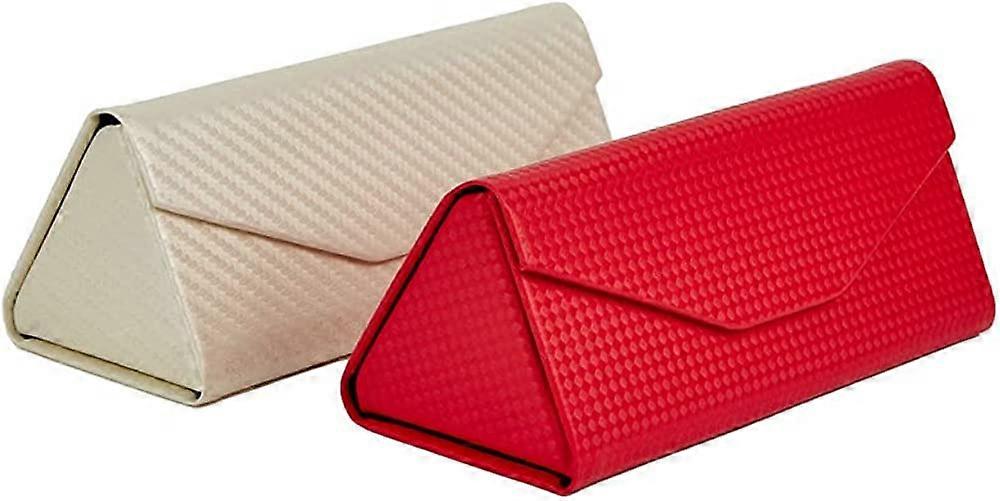 Collapsible Triangle Travel Glasses Case Foldable Flat for Eyewear Storage